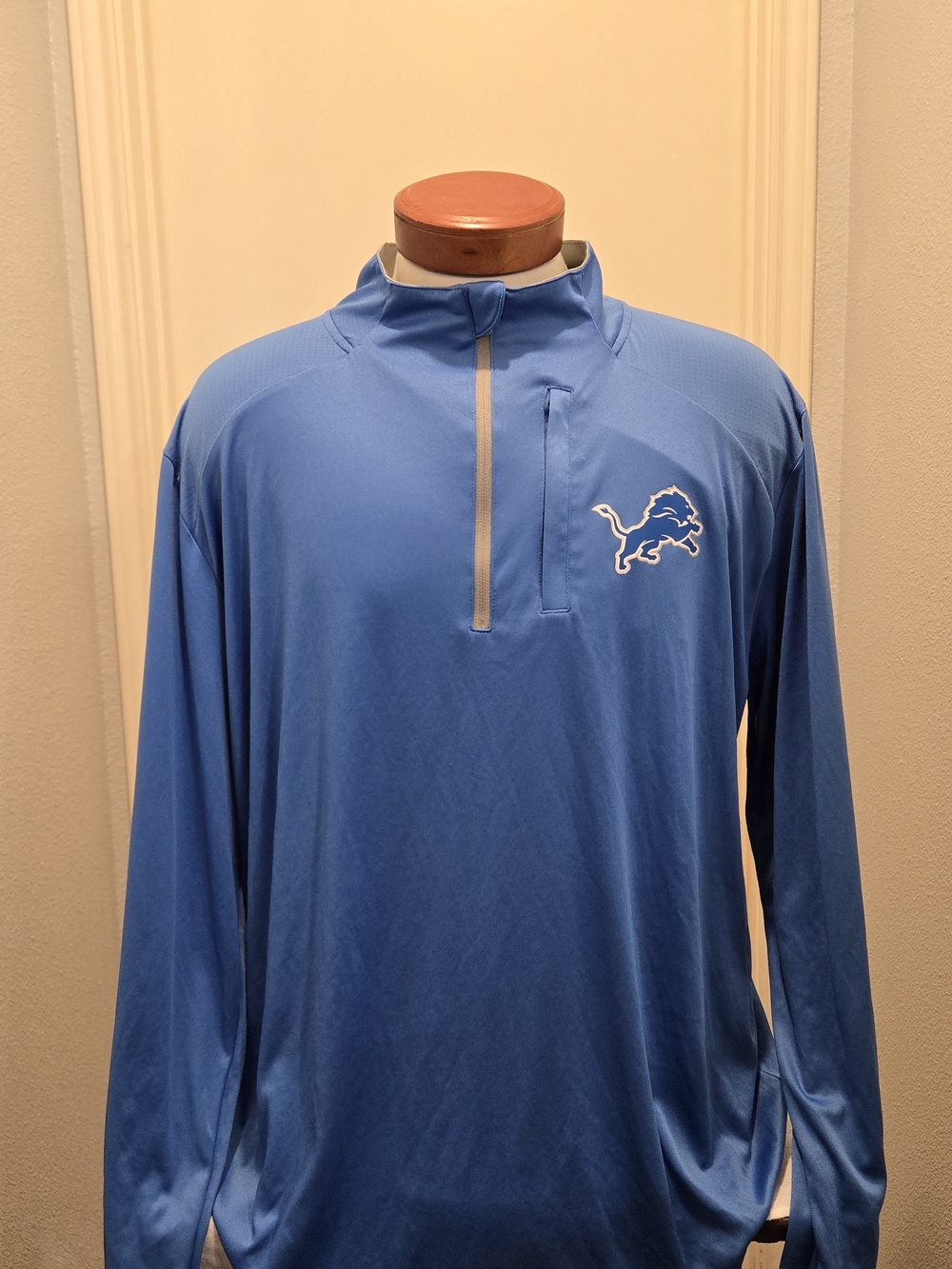Fanatics Light Blue Detroit Lions Long Sleeve Quarter-Zip, 2XL